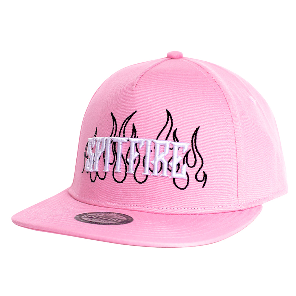 Gorro snapback spitfire black fire rosa