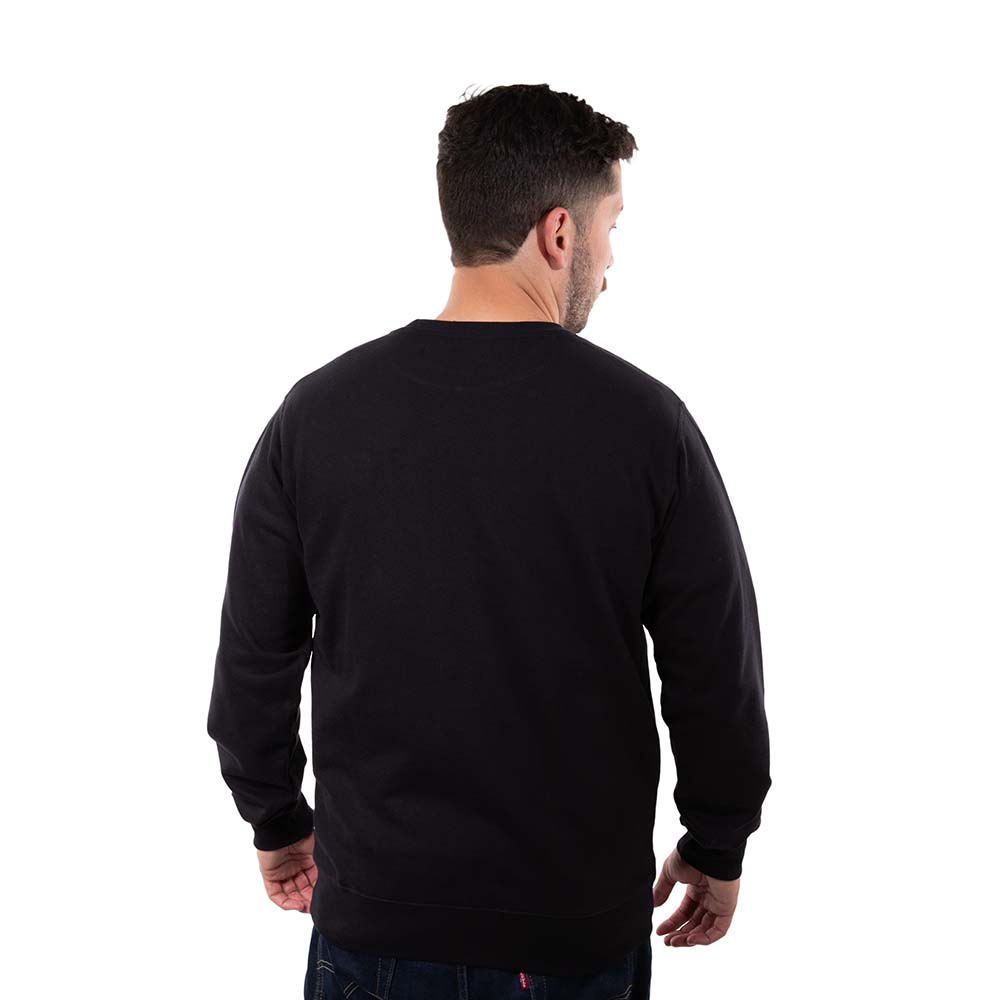 POLERON CREW NECK HANG LOOSE MINILOGO HOMBRE NEGRO