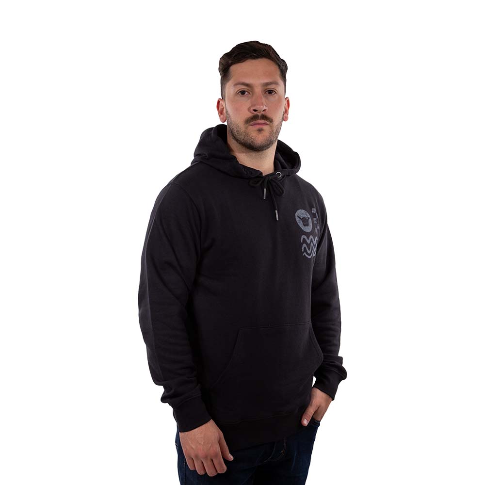 POLERON HOODIE HANG LOOSE ELEMENTS HOMBRE NEGRO