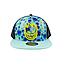 Gorro snapback trucker kids visera plana big head tye dye turquesa-verde-azul