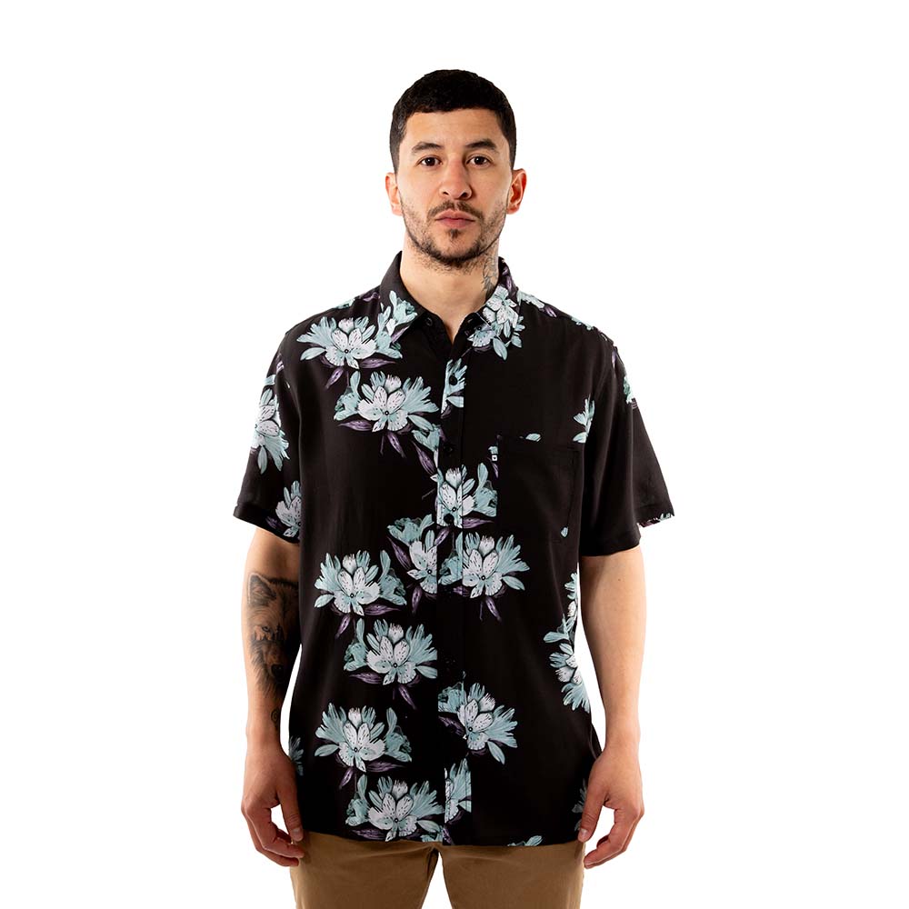 Camisa Guayabera Hombre Florida Negro Hang Loose